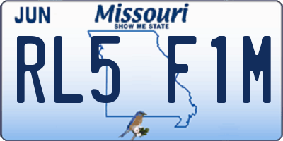 MO license plate RL5F1M