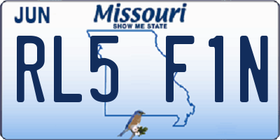 MO license plate RL5F1N