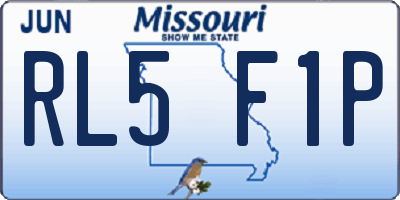 MO license plate RL5F1P