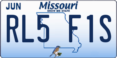 MO license plate RL5F1S