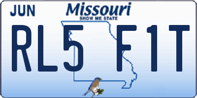 MO license plate RL5F1T
