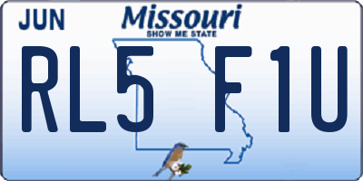 MO license plate RL5F1U