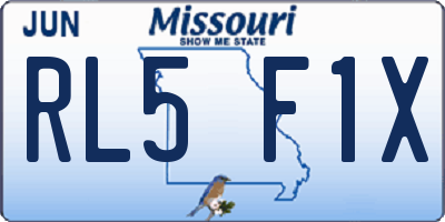 MO license plate RL5F1X