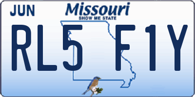 MO license plate RL5F1Y