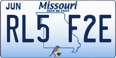 MO license plate RL5F2E