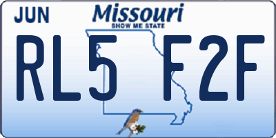 MO license plate RL5F2F