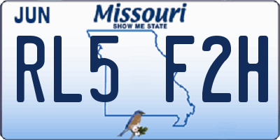 MO license plate RL5F2H