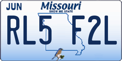 MO license plate RL5F2L
