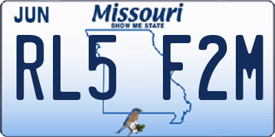 MO license plate RL5F2M