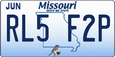MO license plate RL5F2P
