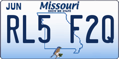 MO license plate RL5F2Q