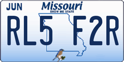 MO license plate RL5F2R