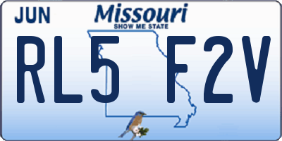 MO license plate RL5F2V