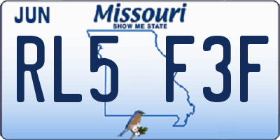 MO license plate RL5F3F