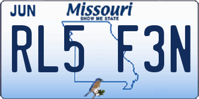 MO license plate RL5F3N