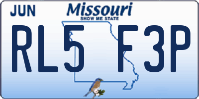 MO license plate RL5F3P