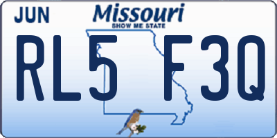 MO license plate RL5F3Q