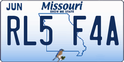 MO license plate RL5F4A