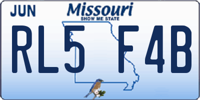 MO license plate RL5F4B