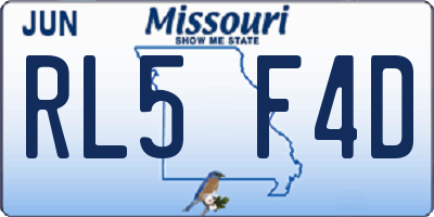 MO license plate RL5F4D
