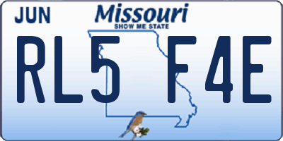 MO license plate RL5F4E