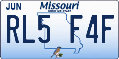 MO license plate RL5F4F