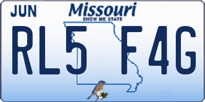 MO license plate RL5F4G