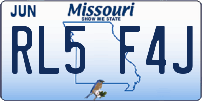 MO license plate RL5F4J