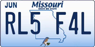 MO license plate RL5F4L