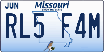 MO license plate RL5F4M
