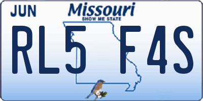 MO license plate RL5F4S