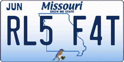 MO license plate RL5F4T