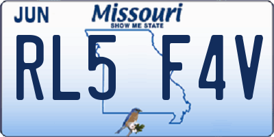MO license plate RL5F4V