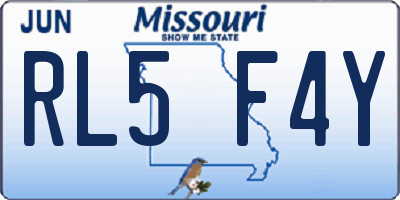 MO license plate RL5F4Y