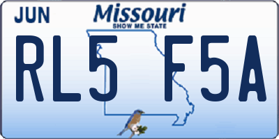 MO license plate RL5F5A