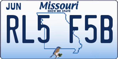 MO license plate RL5F5B