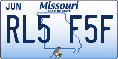 MO license plate RL5F5F