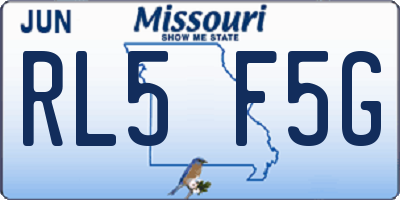 MO license plate RL5F5G