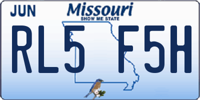 MO license plate RL5F5H