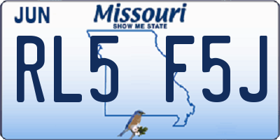 MO license plate RL5F5J