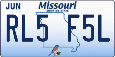 MO license plate RL5F5L