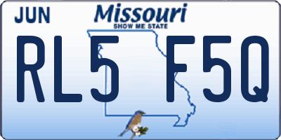 MO license plate RL5F5Q