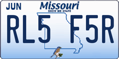 MO license plate RL5F5R