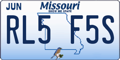 MO license plate RL5F5S