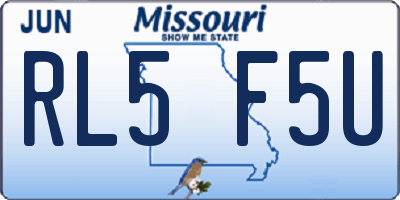 MO license plate RL5F5U