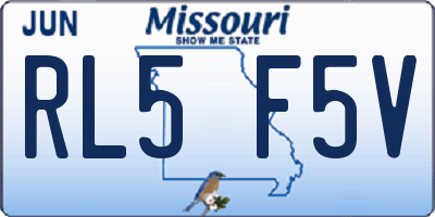 MO license plate RL5F5V