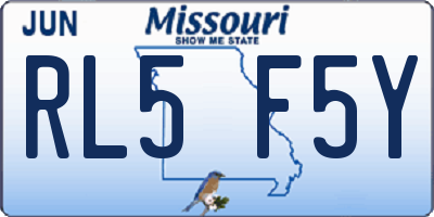 MO license plate RL5F5Y