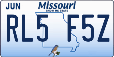 MO license plate RL5F5Z