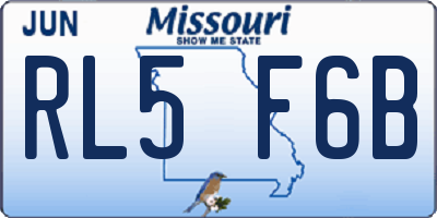 MO license plate RL5F6B