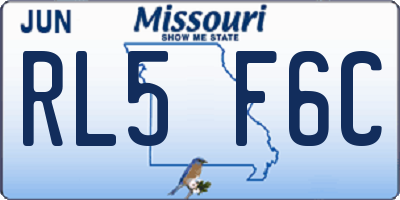 MO license plate RL5F6C